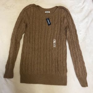 Tan Cable-Knit Sweater